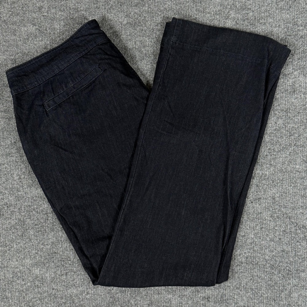 Flamingo Pants‎ Denim 2XL Navy Blue Wide Leg High Rise Sailor Button Front XXL